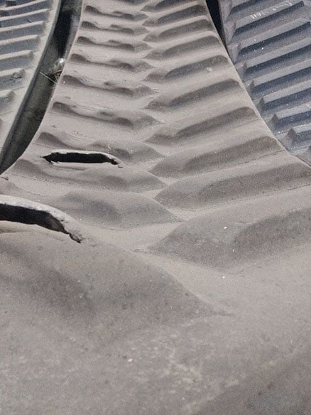 Photo of rubber tracks before